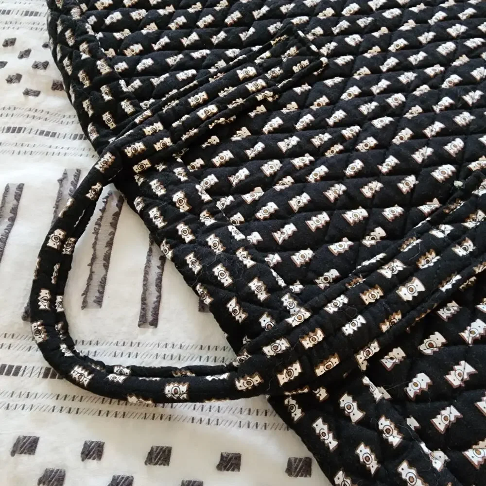 Vintage Vera Bradley Zebra Hanging Garment Bag Black Quilted Dual Handle Retired